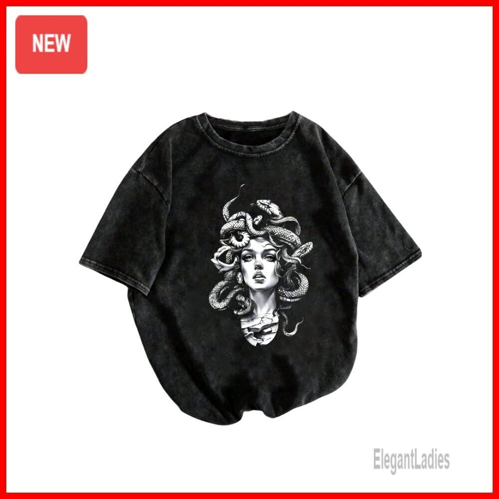 Graphic Short Sleeve Tee Y2K Gothic Streetwear Loose Fit T-Shirt